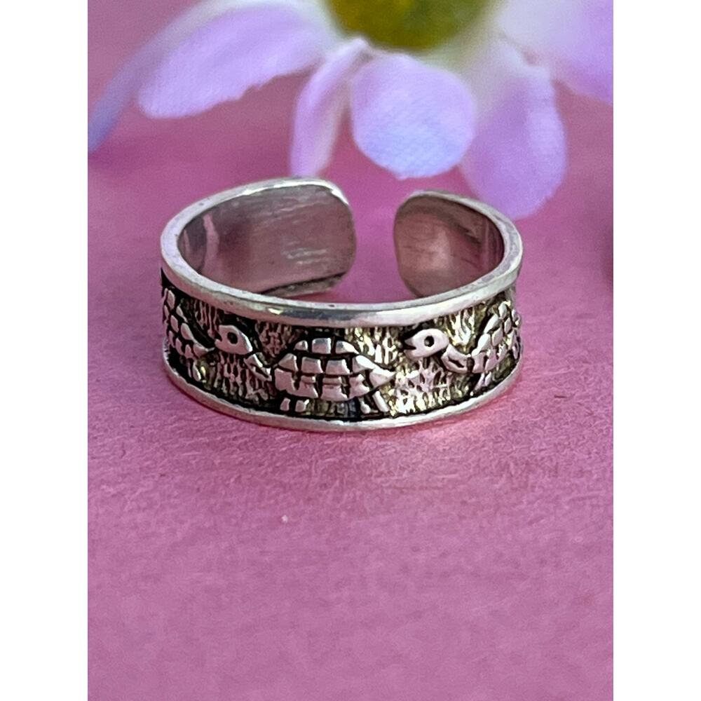 Unique Turtle Adjustable Toe Ring Sterling Silver Body Jewelry